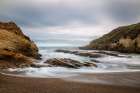 USA, California, Central Coast, Los Osos. Montana de Oro State Park, Ocean flows around small cove Art Print